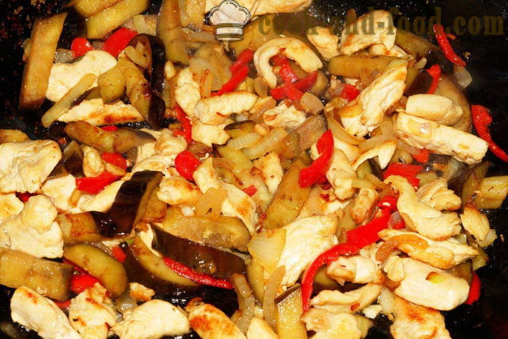Vištienos filė su kinų: su daržovėmis ir ryžiais - Kaip virėjas vištienos kinų, žingsnis po žingsnio receptas nuotraukomis