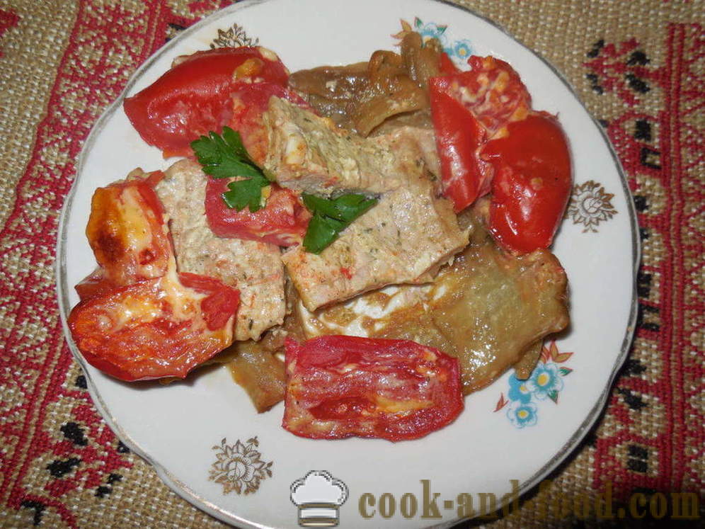 Baklažanų kepti su mėsa ir pomidorais - kaip kepta baklažanų su mėsa orkaitėje, su po žingsnio receptas nuotraukomis žingsnio