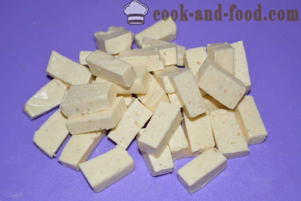 Sūrio sriuba su lydytu sūriu, makaronų ir dešrelių - kaip virėjas sūrio sriuba su lydyto sūrio, žingsnis po žingsnio receptas nuotraukomis