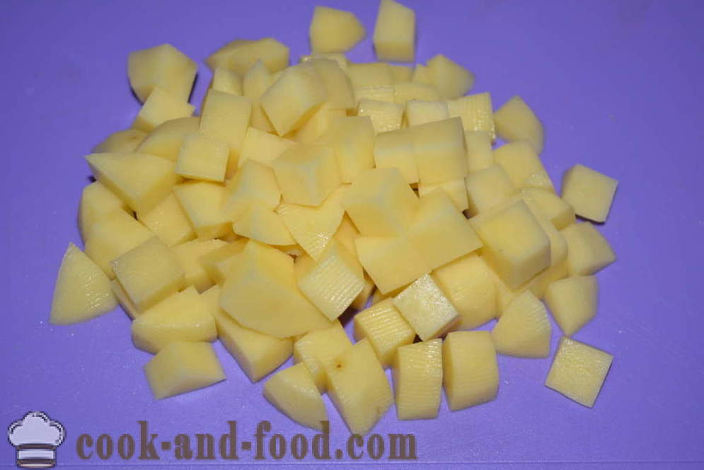 Sūrio sriuba su lydytu sūriu, makaronų ir dešrelių - kaip virėjas sūrio sriuba su lydyto sūrio, žingsnis po žingsnio receptas nuotraukomis