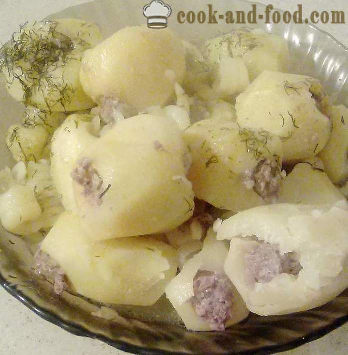Troškintos bulvės įdarytos su malta mėsa - žingsnis po žingsnio, kaip padaryti, kad troškinti bulves įdaryti su maltos mėsos, receptas su nuotrauka