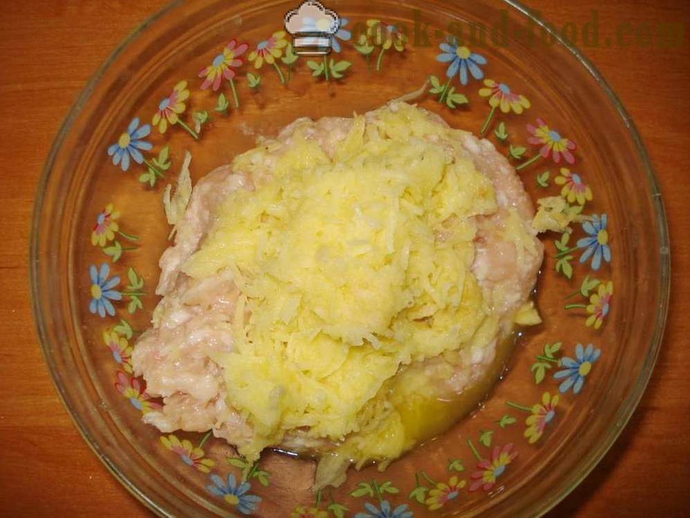 Vištienos kukuliai su sūrio multivarka - kaip virėjas mėsainiai multivarka, žingsnis po žingsnio receptas nuotraukomis