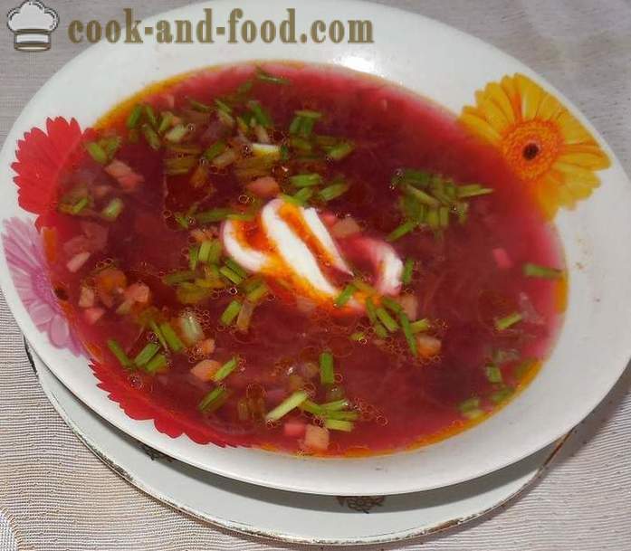 Klasika, karšta sriuba burokėlių sriuba su mėsa - kaip virti burokėlių sriubą, žingsnis po žingsnio receptas nuotraukomis