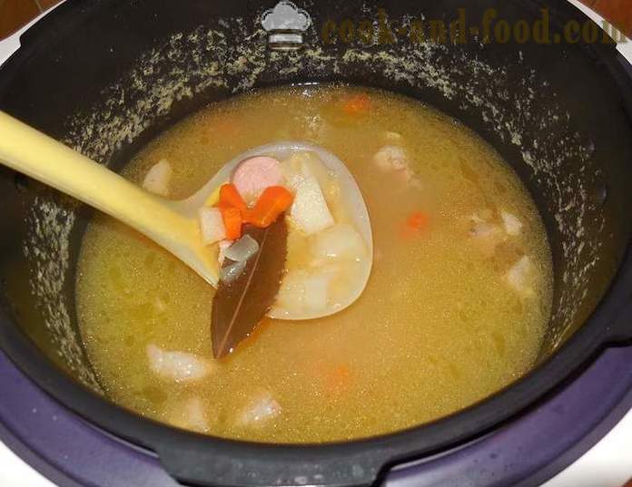 Žirnių sriuba multivarka, su mėsos ir rūkytos dešros - kaip virti žirnių sriuba - žingsnis po žingsnio receptas nuotraukomis