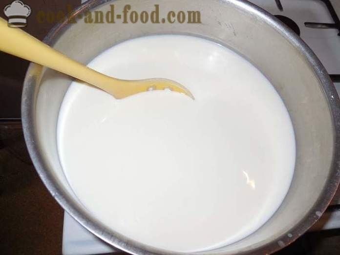 Kaip padaryti, kad naminis varškės iš pieno - paprastą receptą ir žingsnis po žingsnio nuotrauka