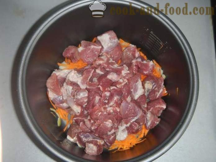 Skanus kiaulienos guliašas į padažas multivarka ar kiauliena - žingsnis po žingsnio receptai su nuotraukomis, kaip virėjas kiaulienos guliašas