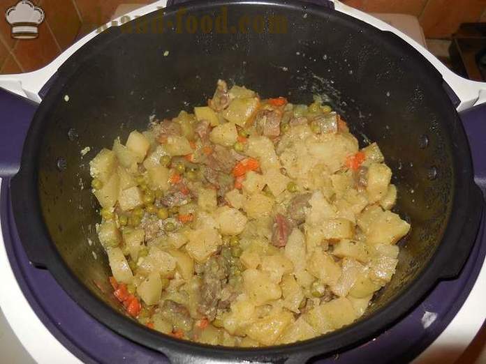 Daržovių troškinys iš multivarka, su mėsa ir bulvėmis - kaip virėjas jautienos troškinys į multivarka, žingsnis po žingsnio receptai su nuotraukomis.
