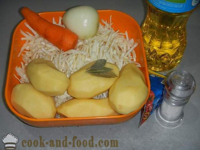 Daržovių troškinys su bulvėmis ir kopūstų multivarka, puodą ar keptuvę. Receptų, kaip padaryti daržovių troškinys - žingsnis po žingsnio su nuotraukomis.