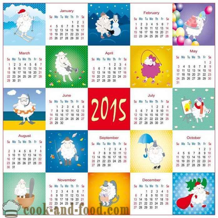 Kalendorius 2015 metų ožka (Avys): atsisiųsti nemokamai Kalėdų kalendorių su ožkų ir avių.