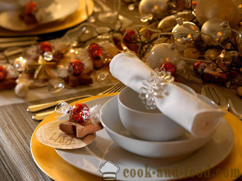 Naujųjų metų puošmena stalo, kaip papuošti Kalėdų stalą 2015 Sheep (su nuotraukomis).
