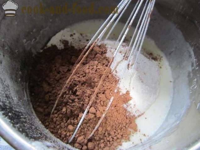 Šokoladas kempinė pyragas su kefyro, paprasta receptas - Kaip padaryti tortą su kefyro be kiaušinių (receptas nuotraukos)