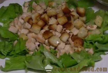 Cezario salotos su skrebučiais - klasikinis receptas su nuotraukomis ir video. Kaip pasiruošti Cezario salotos ir salotų padažu