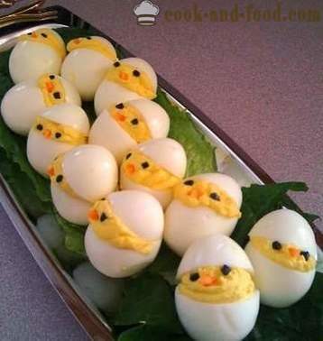 Įdaryti kiaušiniai su sūriu ir česnaku - šaltų patiekalų, receptas su nuotrauka